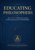 Educating Philosophers by Dr Ioannis S. Christodoulou — EPHILO Method book cover in navy blue and gold