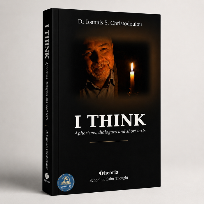 3D promotional mockup of I Think by Ioannis S. Christodoulou — digital EPUB edition